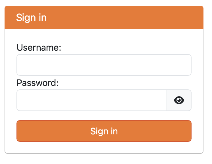 screenshot of JupyterHub login form